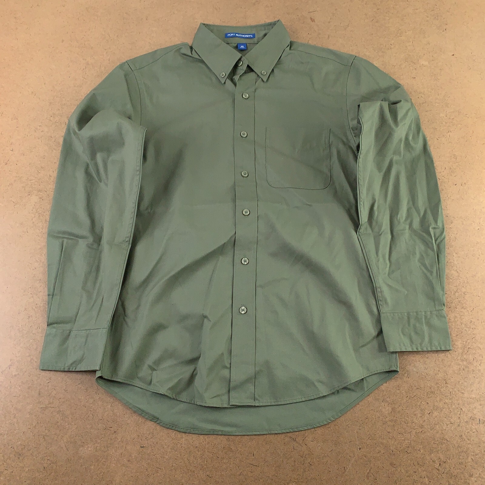 Port Authority Men’s XS Green Long Sleeve Easy Care Button Front Shirt S608 New