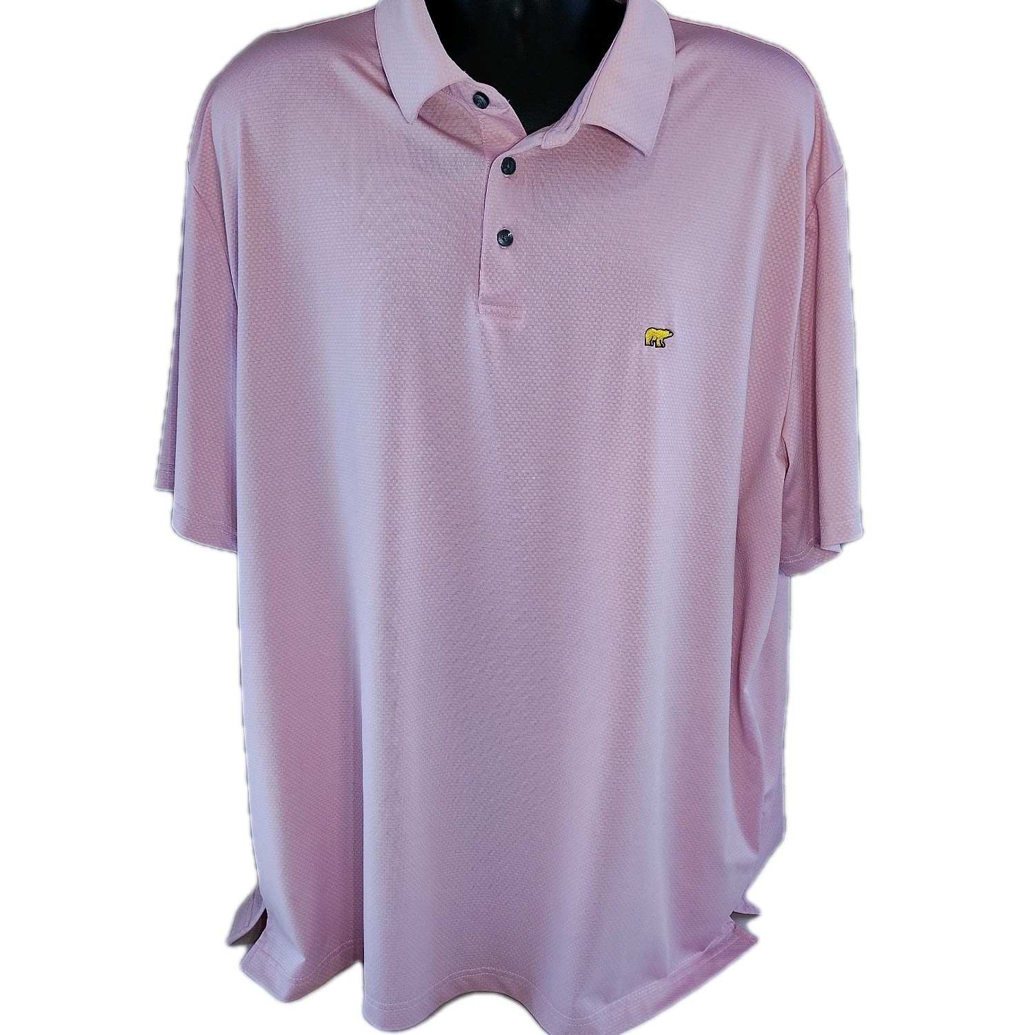 Pink Textured Athletic Golfmens XL Polo Sun Protection Short Sleeve Machine Wash