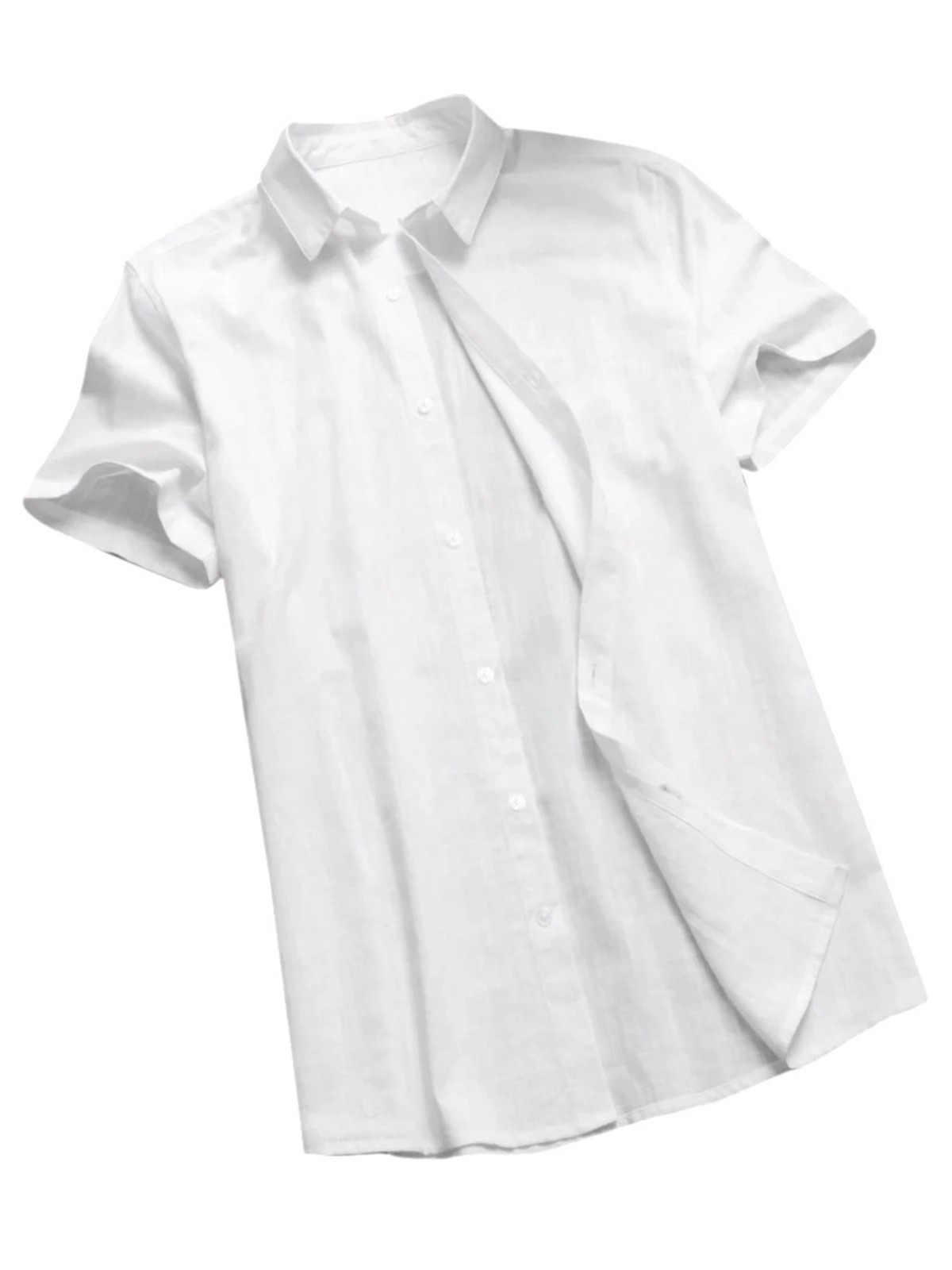 Mens Linen Shirt Short Sleeve Button Down Casual Beach Vacation Shirt