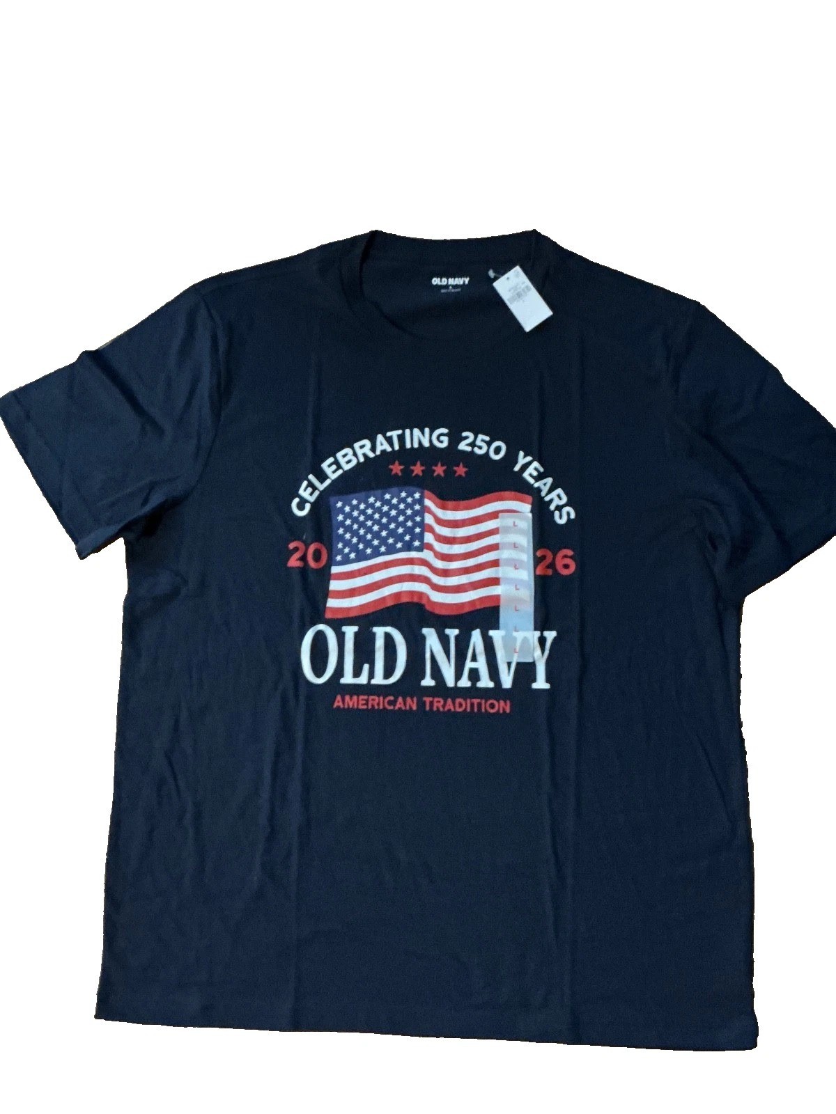OLD NAVY US Flag 2026 250th Anniversary T-SHIRT Size Large- Navy blue, Mens