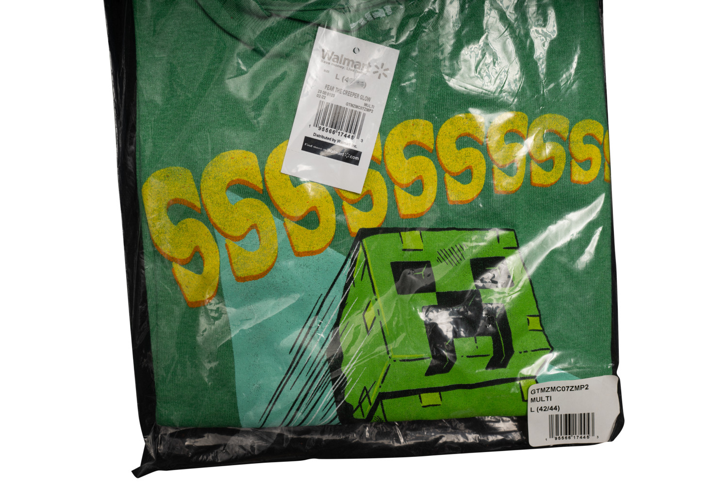Minecraft Fear The Creeper Glow in Dark 2 Piece Adult T-Shirt Set