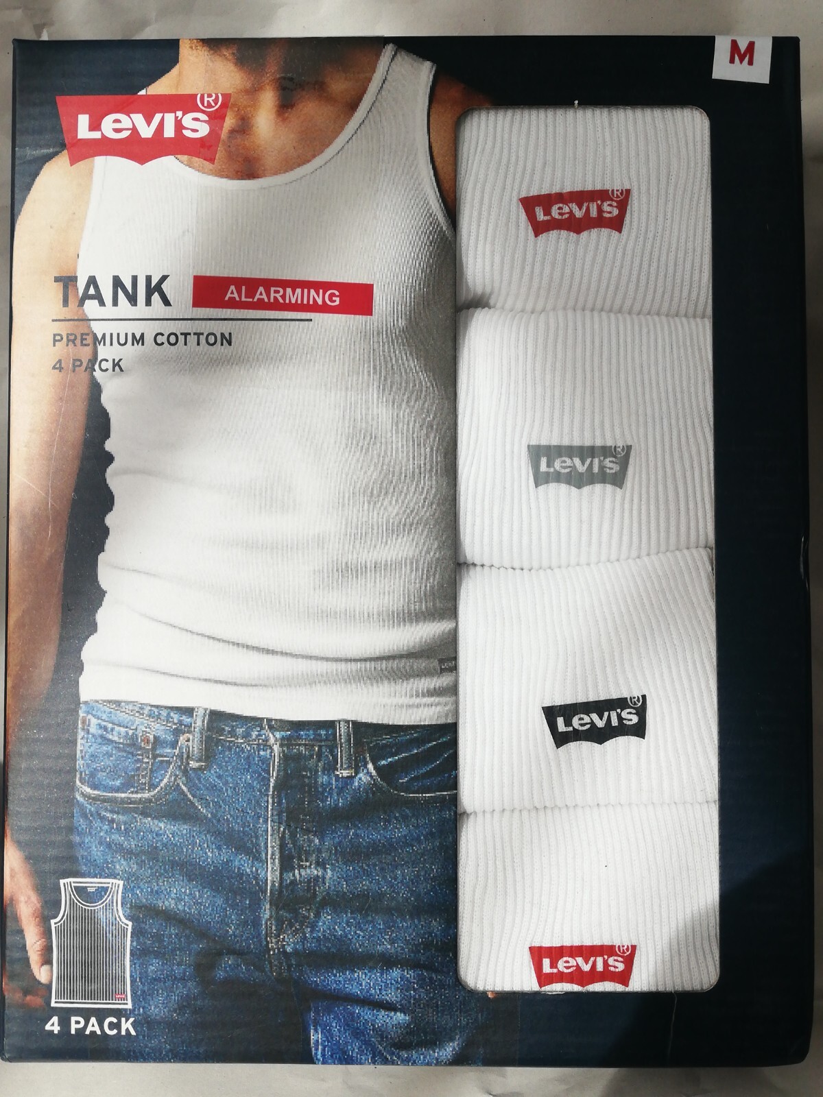 Levi’s Mens Ribbed Tank Top Shirt 4Pack/5Pack Premium Soft Cotton Various New