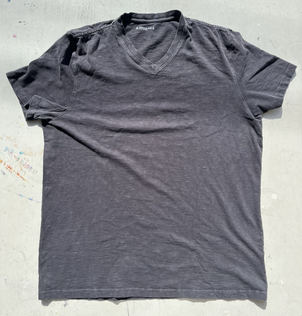 Men’s American Giant T-Shirt Gray Solid L Casual Norm City Classic USA Low Key