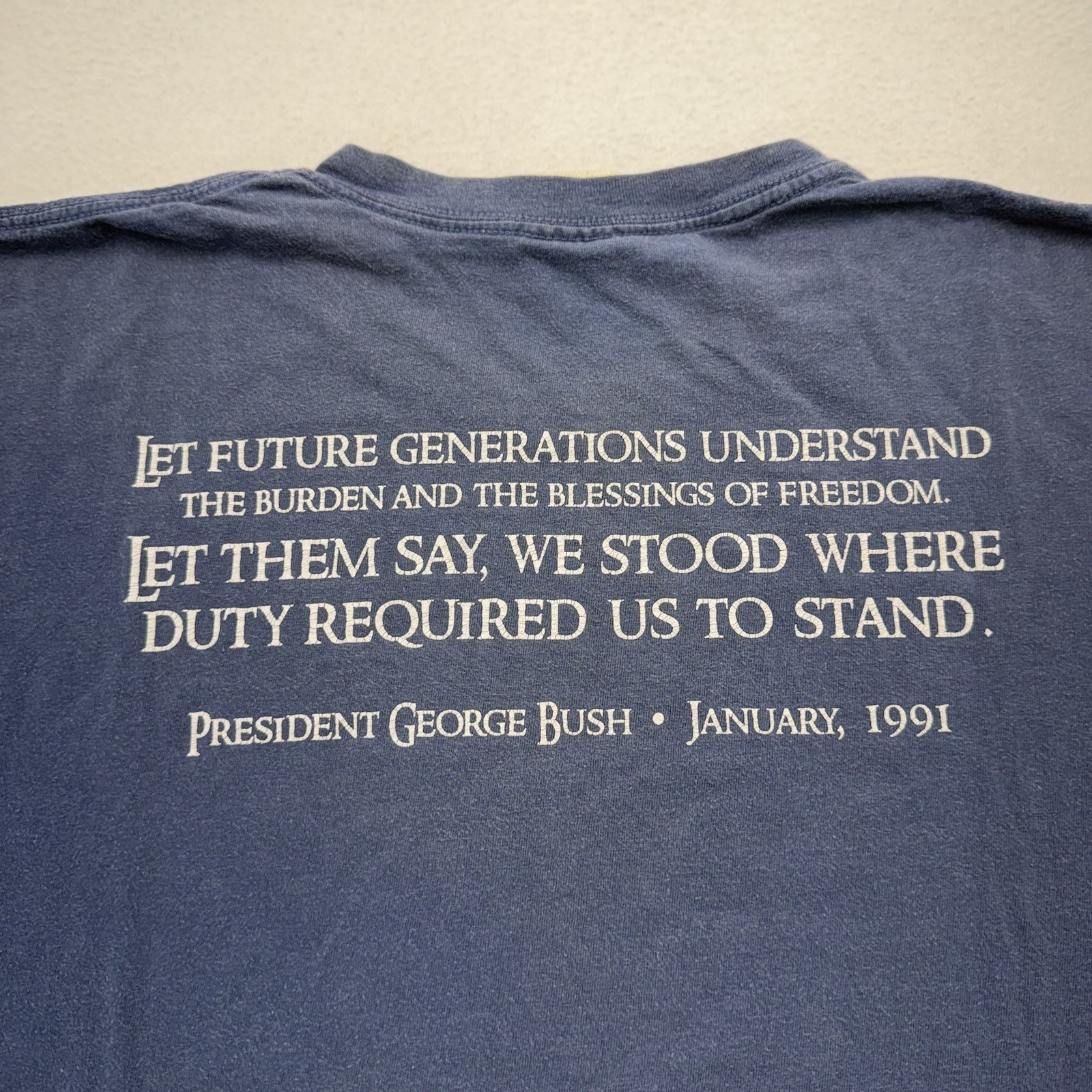 George Bush Presidential Library & Museum XL Shirt Faded Blue Texas A&M Campus