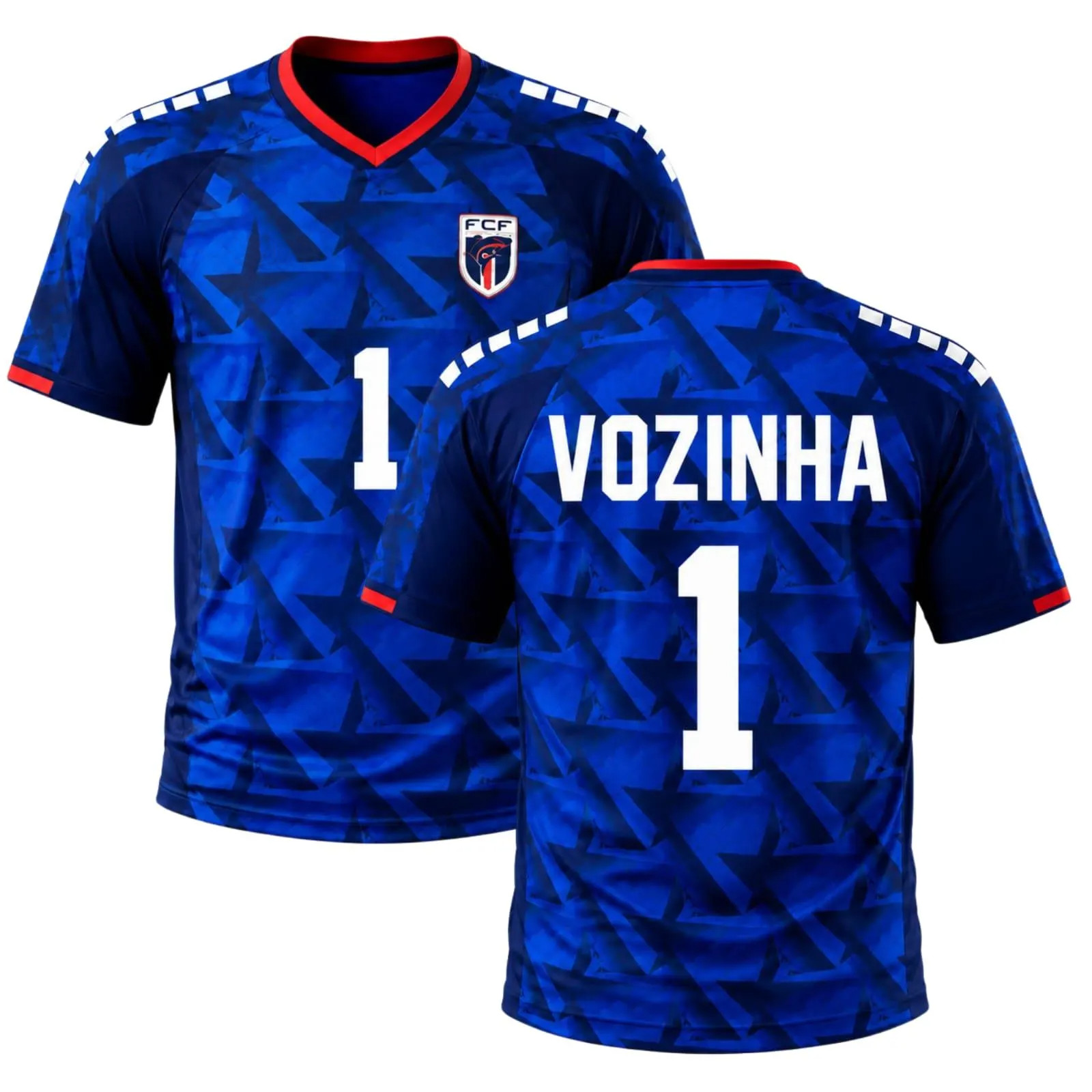 Cape Verde Blue Soccer Jersey Vozinha #1 Personalized Name Number Football Gift