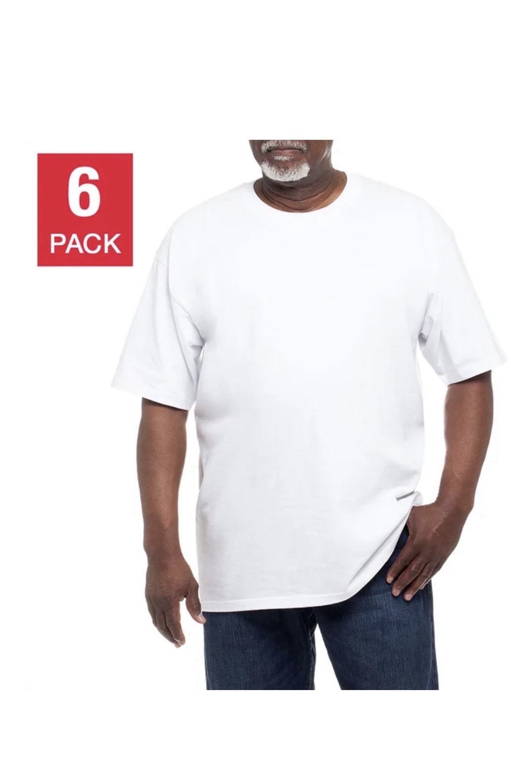Kirkland Signature Men’s Heavyweight Crew Tee 6-pack- White Large