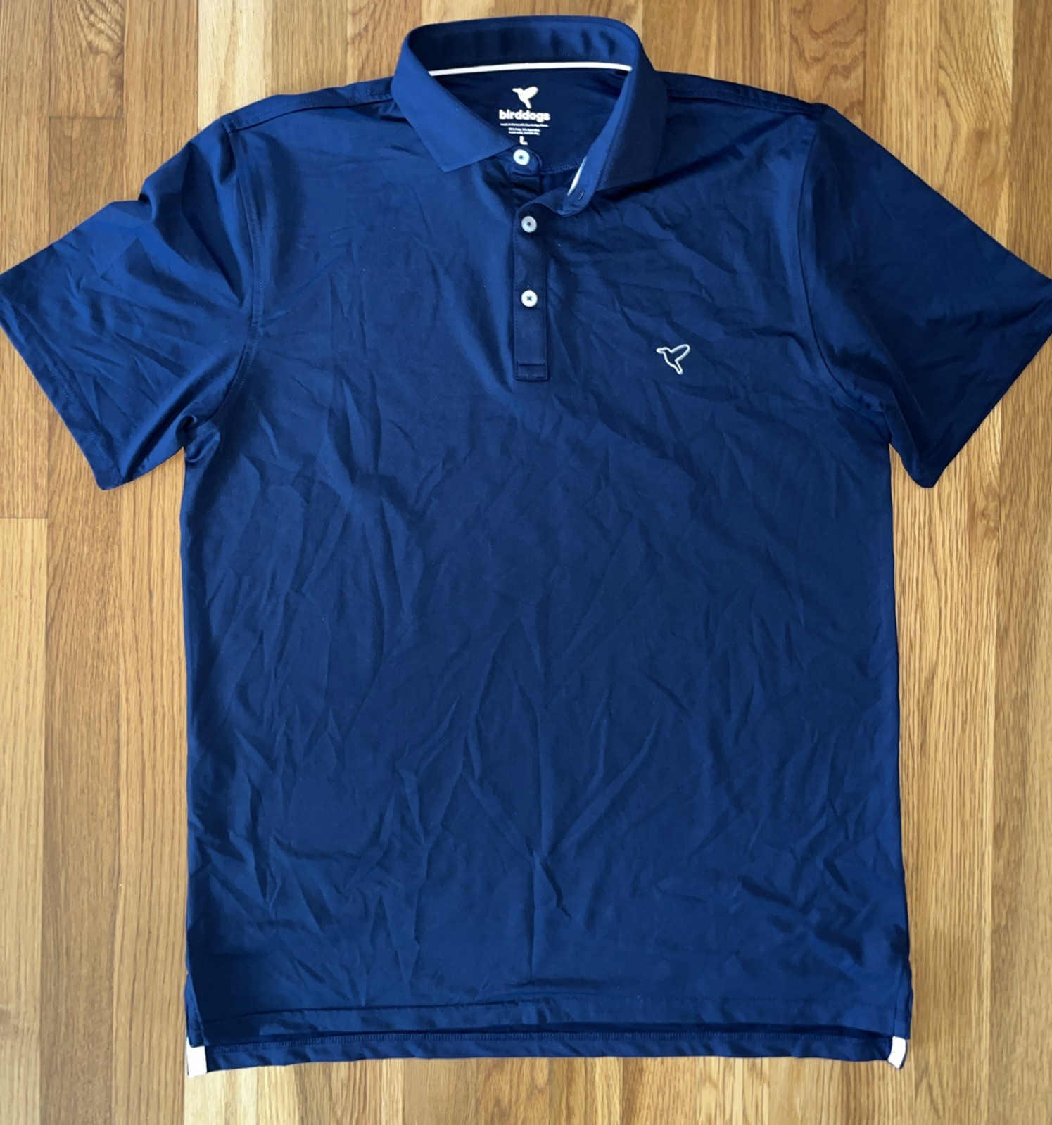 Birddogs Mens Performance Polo Athletic Golf Short Sleeve Navy Blue Size L