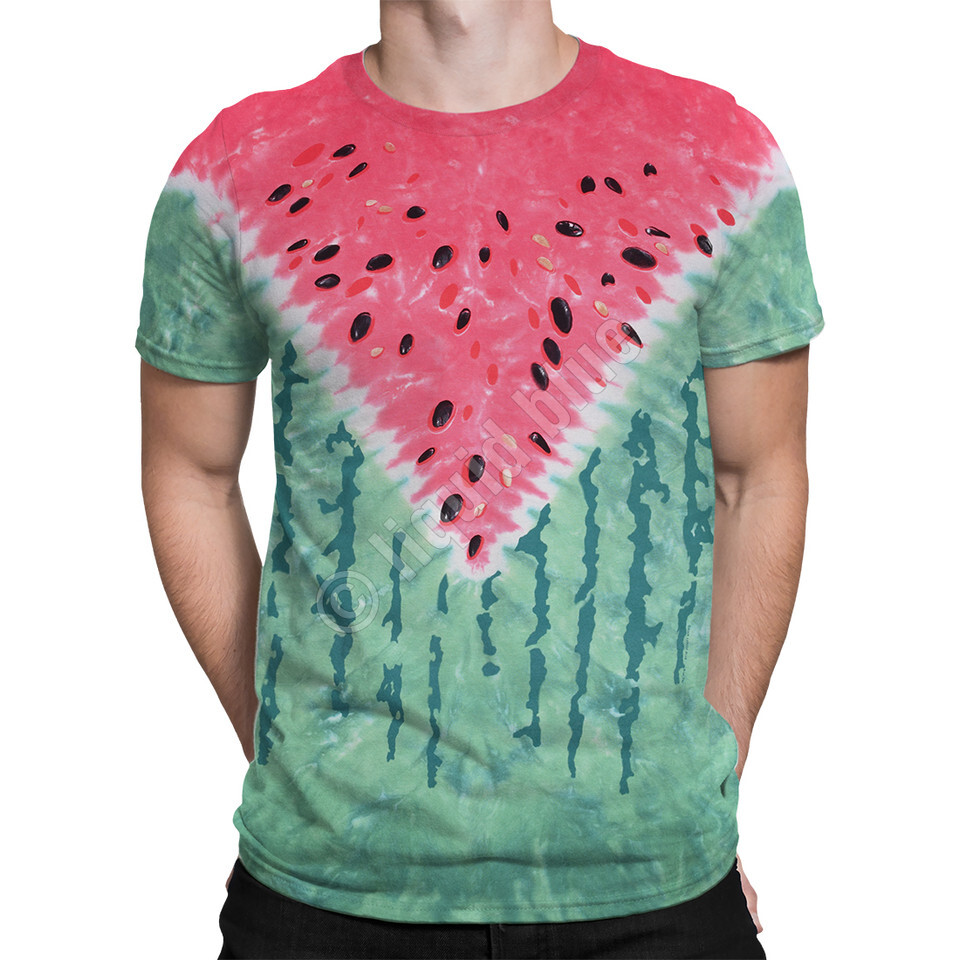 WATERMELON-TIE DYE T-SHIRT S, M, L, XL, XXL-3X,4X,5X, 6X YUMMY!
