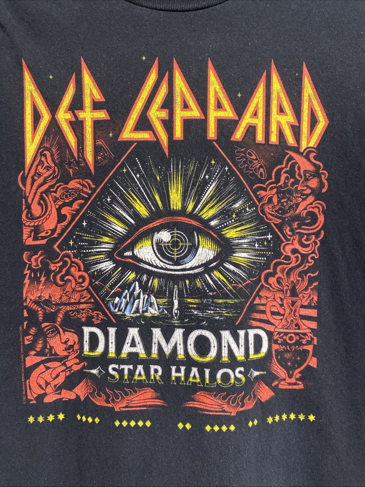 Def Leopard Diamond Star Halos T Shirt Stadium Tour 2022 Graphic Print 2 sided L