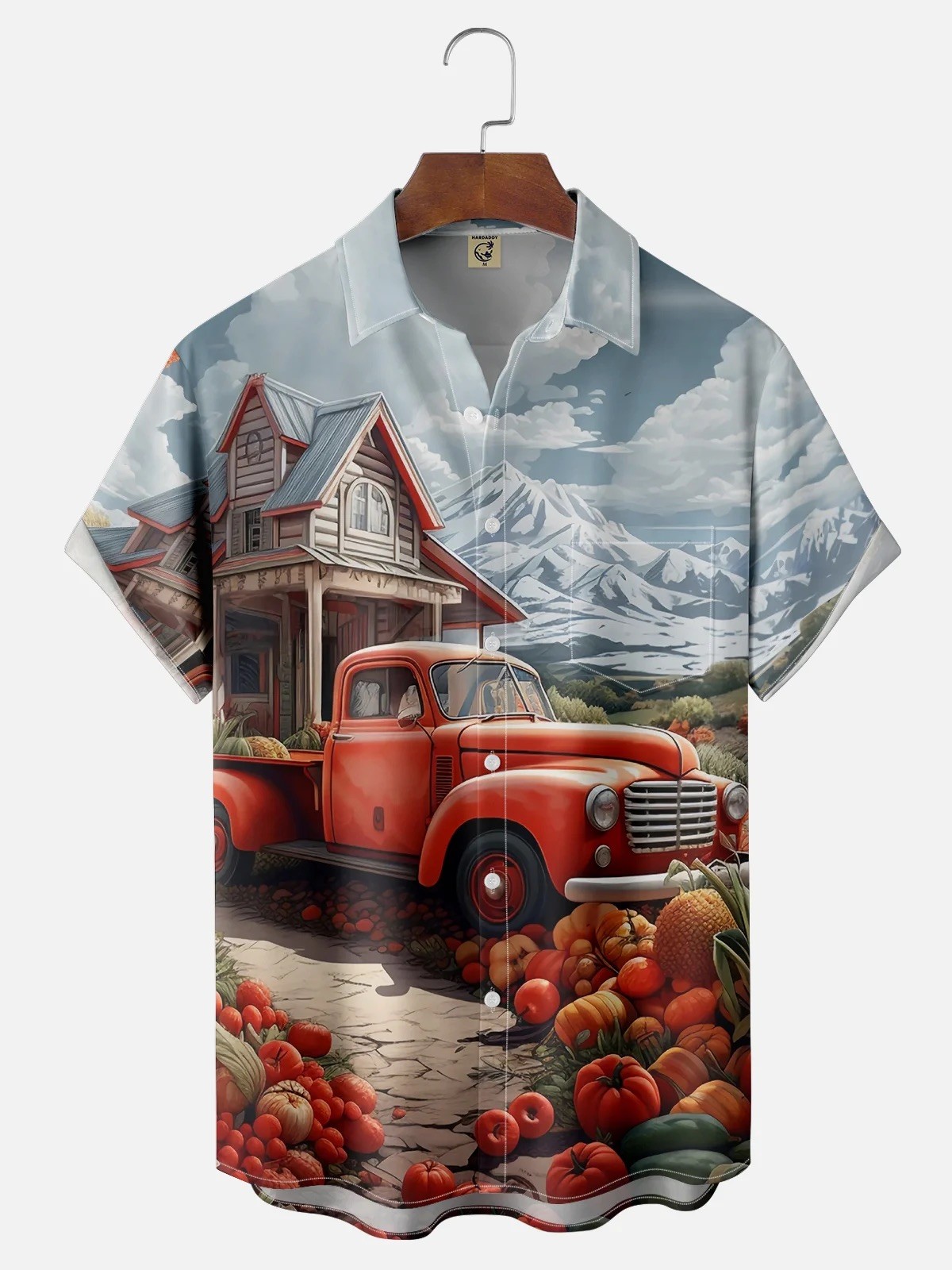 Thanksgiving Car Pumpkin Casual Shirt