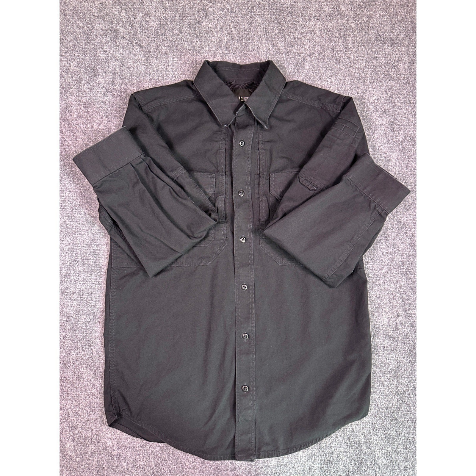 5.11 Tactical Mens Long Sleeve Button Down Utility Shirt Black Pockets Vent