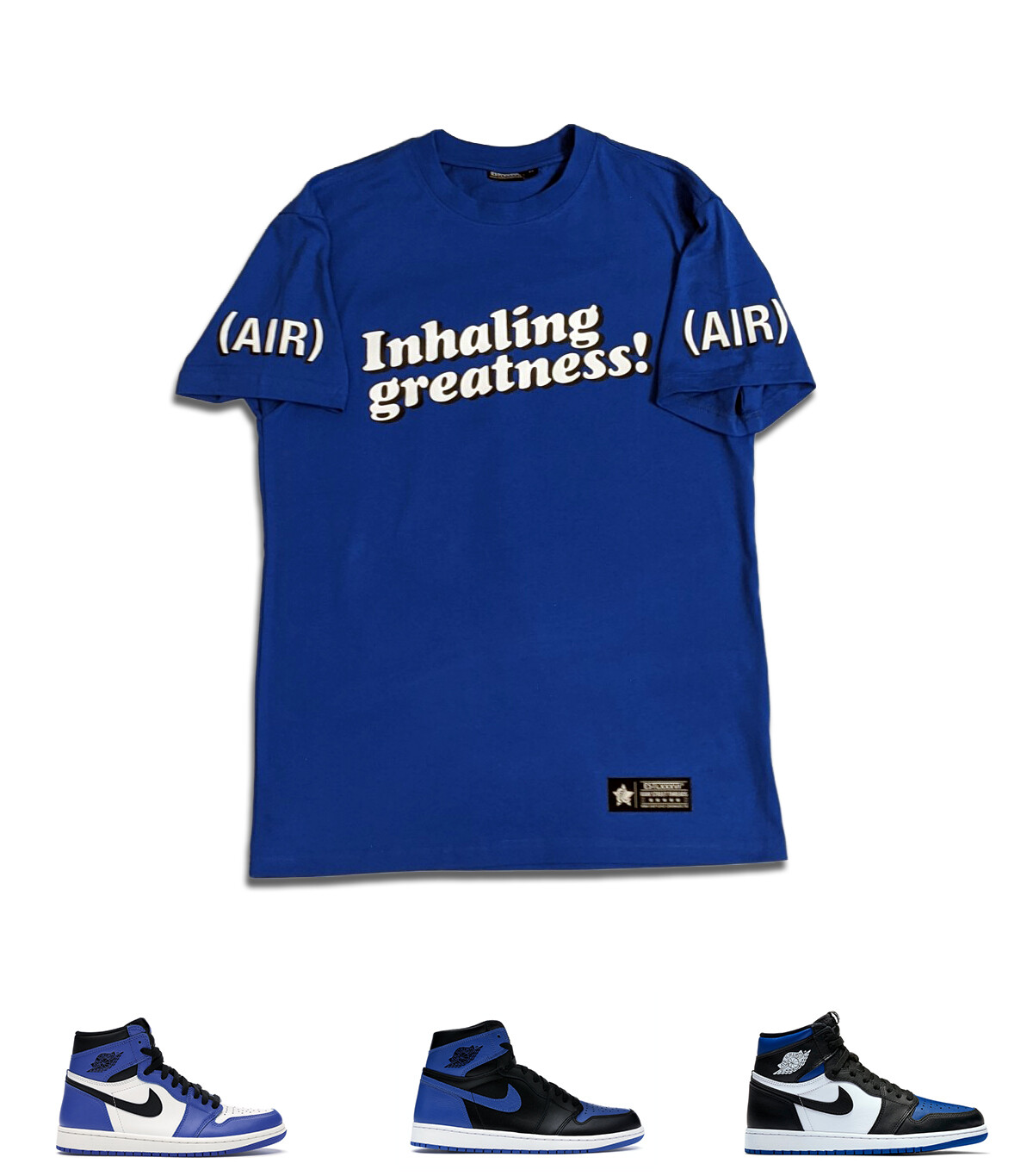 Tee to Match Air Jordan 1 Retro “Royal Toe” Sport Blue Inhaling Greatness! (AIR)