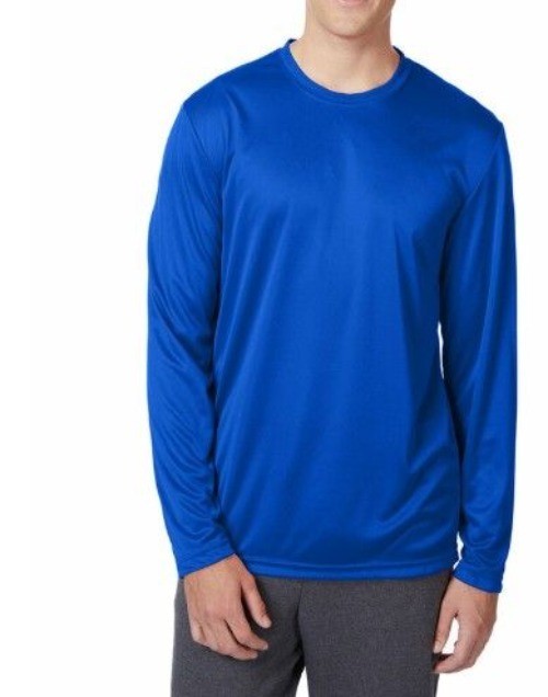 Hanes 482L Adult Cool DRI w/Fresh IQ Long-Sleeve Performance T-Shirt Deep Royal