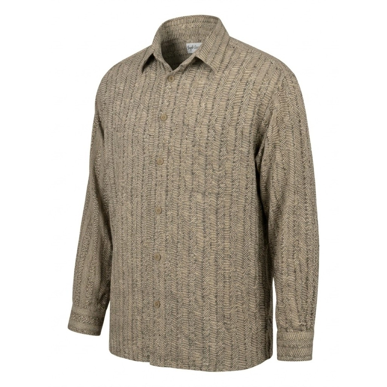 Angelo Litrico Men’s Button Down Shirt – Beige Textured Pattern Size L 41/42