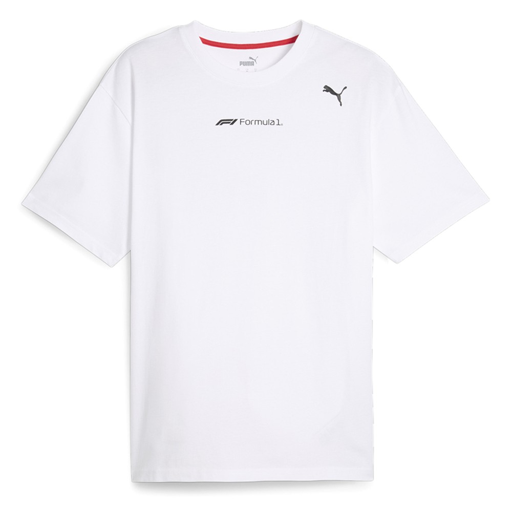 PUMA F1 Statement Graphic Crew Neck Short Sleeve T-Shirt Mens White Casual Tops