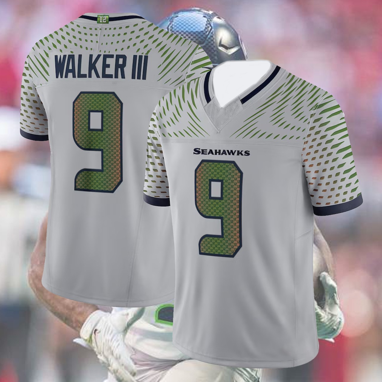 HOT! Walker III #9 Name & Number Players AOP Printed Gift For Seattle Fan