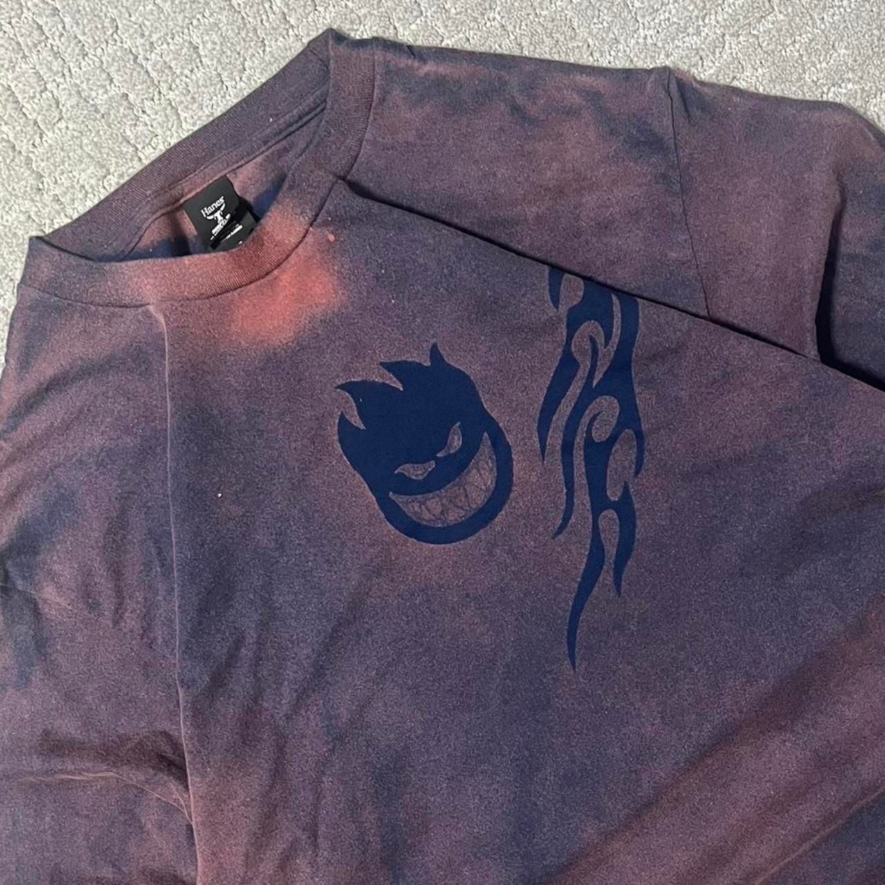 Hanes Spitfire Custom Bleach Wash Graphic T-Shirt Y2K Skater Tee