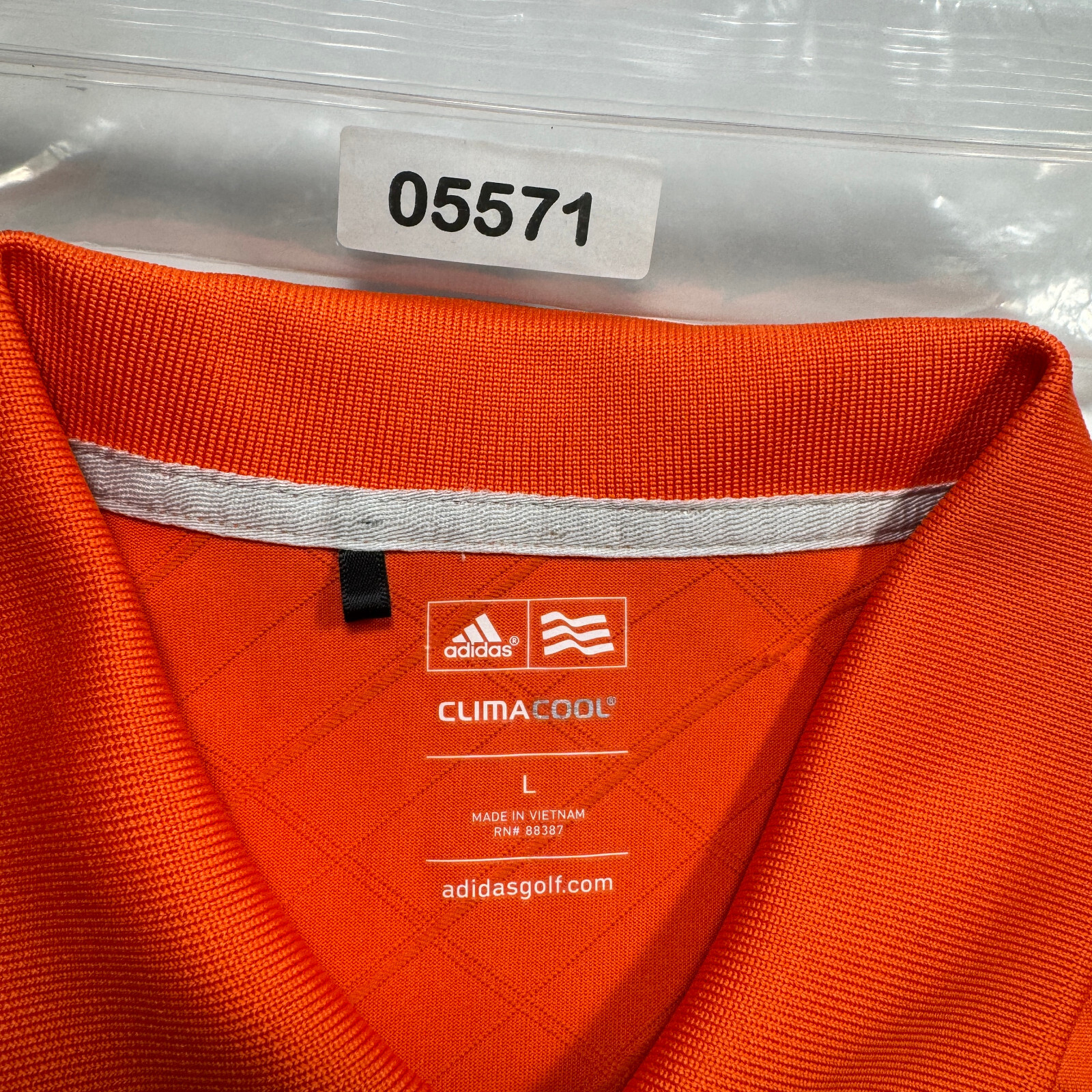 Adidas Golf Climacool Men’s Size L Solid Orange Stretch Athletic Polo Shirt