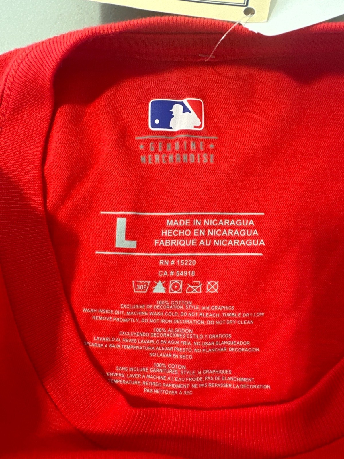 Genuine Merchandise T Shirt Large Cincinnati Reds National League MLB Red NEW