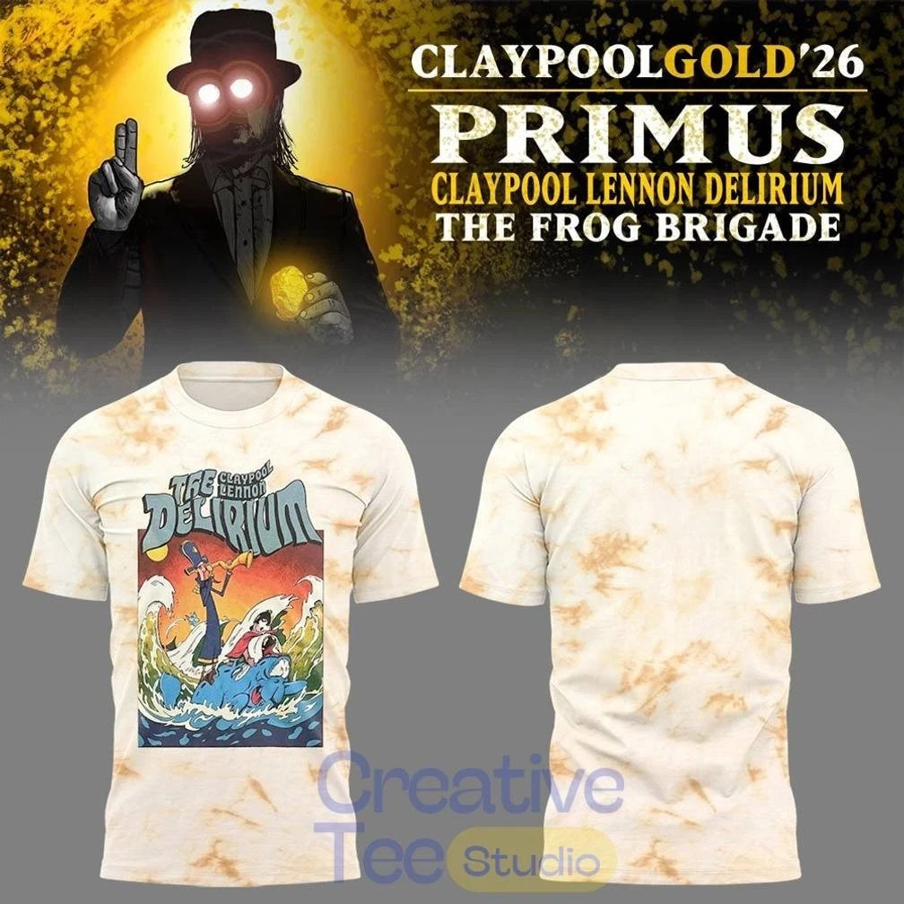 Primus Claypool Gold Tour 2026 ‘Frog Brigade’ 3D T-Shirt Size S-5XL BH1814