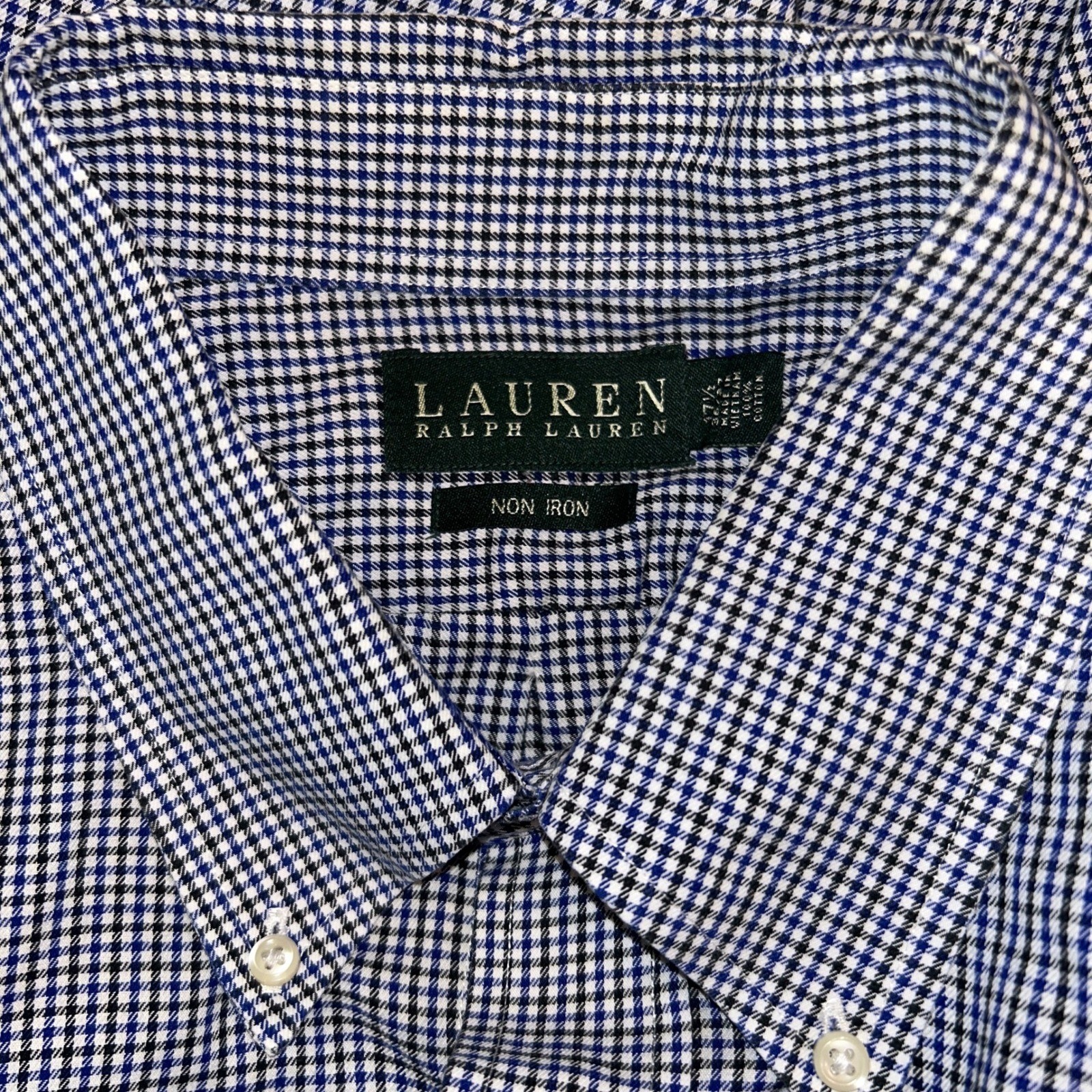 Lauren Ralph Lauren Men’s Button Down Shirt Long Sleeve Gingham Check 17 1/2 36