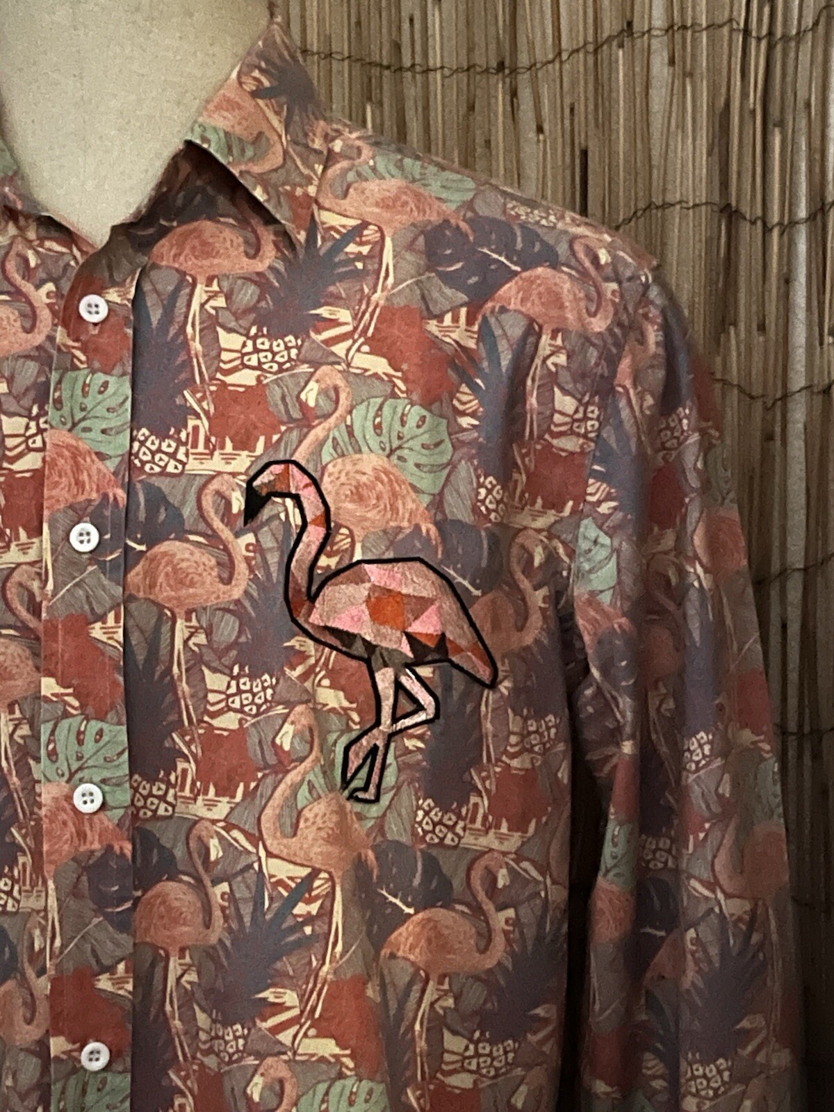 Standard Issue Mens LS Button Up Shirt-Size Large-100% Cotton