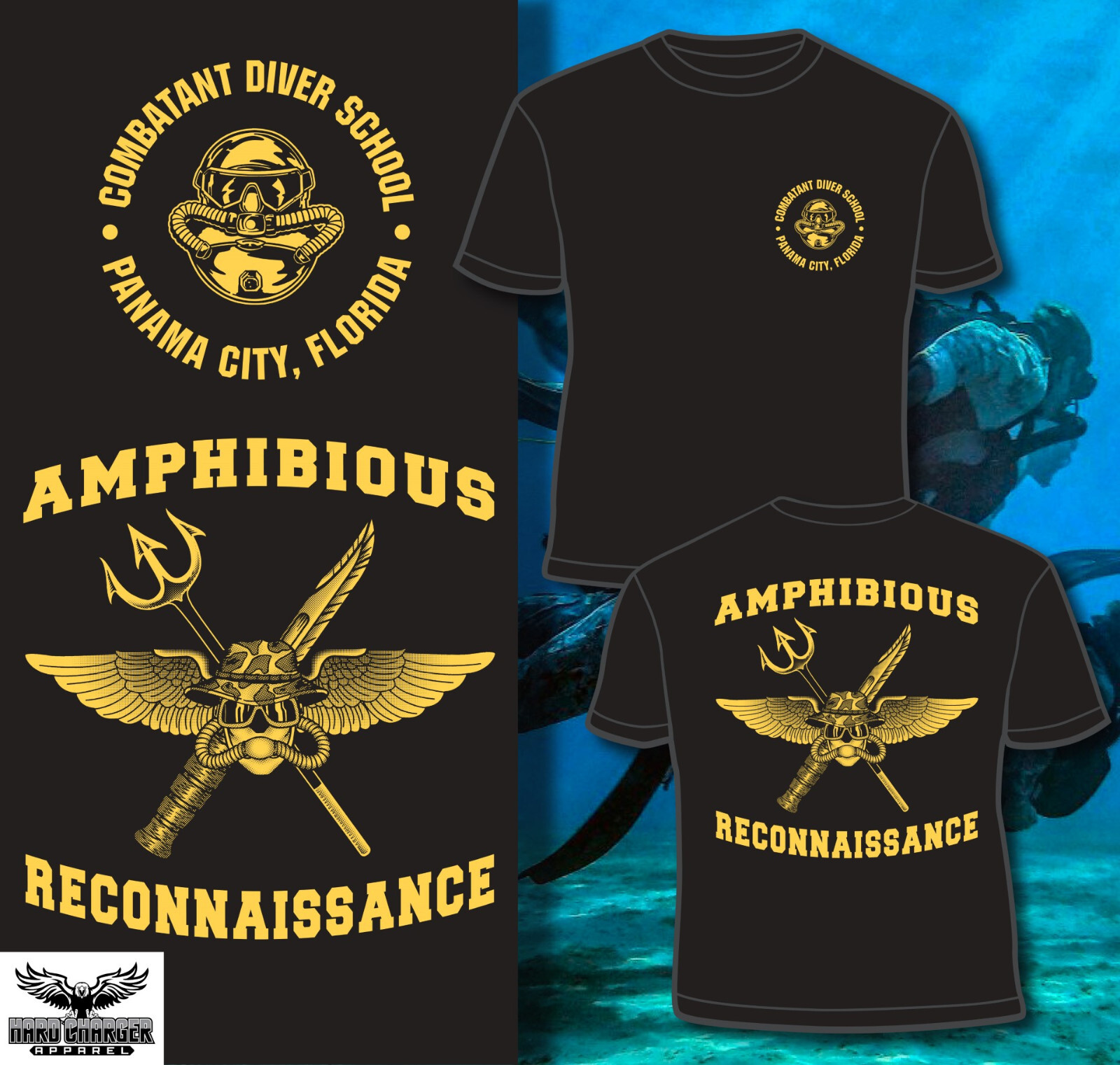 Combatant Diver School Panama City, FL 0321 recon jack T-shirt