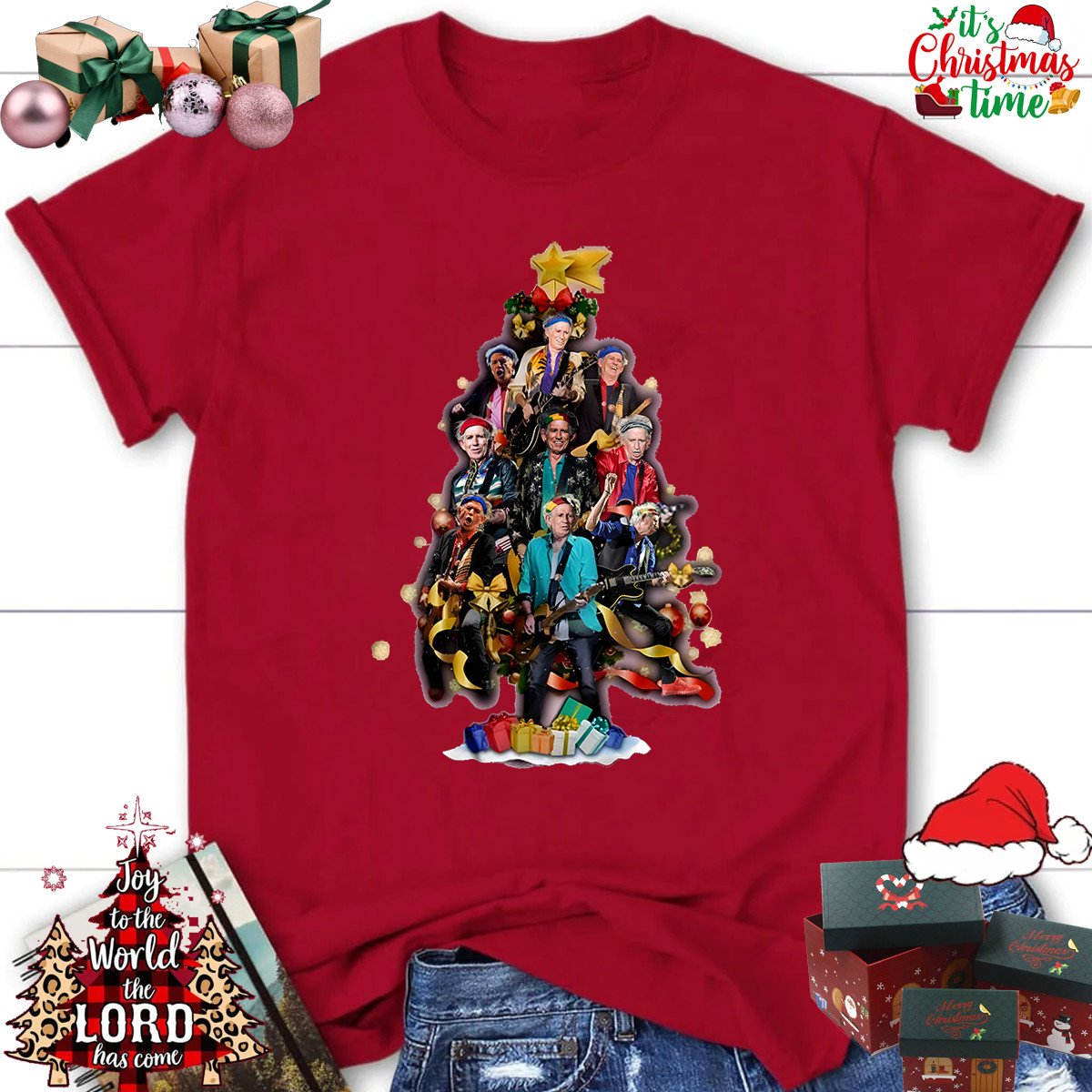 Keith Richards Christmas T Shirt Size S-4XL