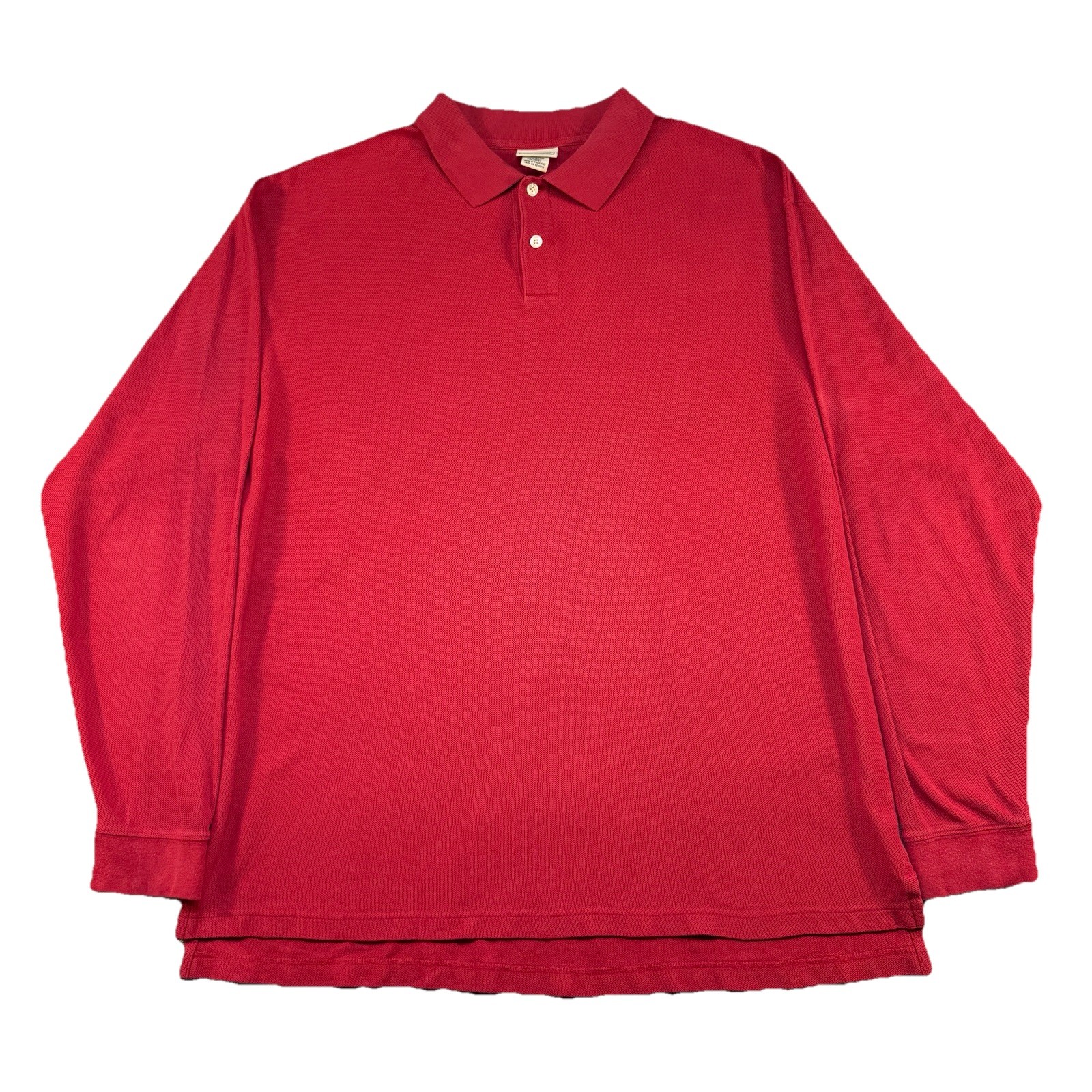 LL Bean Polo Shirt Mens L Regular Long Sleeve Rugby Cotton Classic Outdoor Red