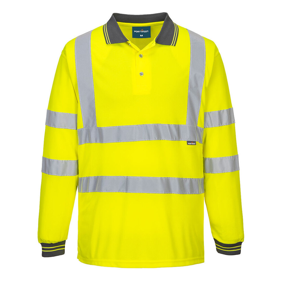 Portwest Hi-Vis Yellow Polo Shirt 2XL Tall