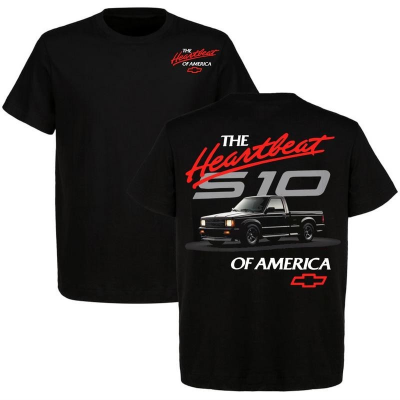 S10 Pickup Chevy The Heartbeat Of America OBS Truck Tee Crewneck Short Sleeve Co