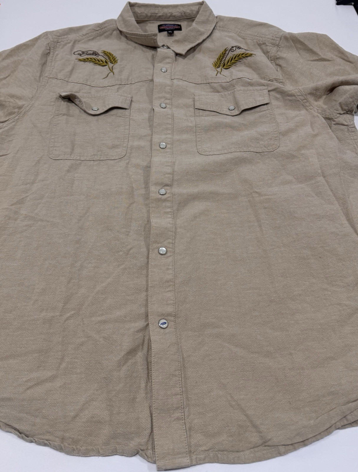Ford Truck Country Brixton Shirt Mens XL Built Tough Embroidered Snap Western