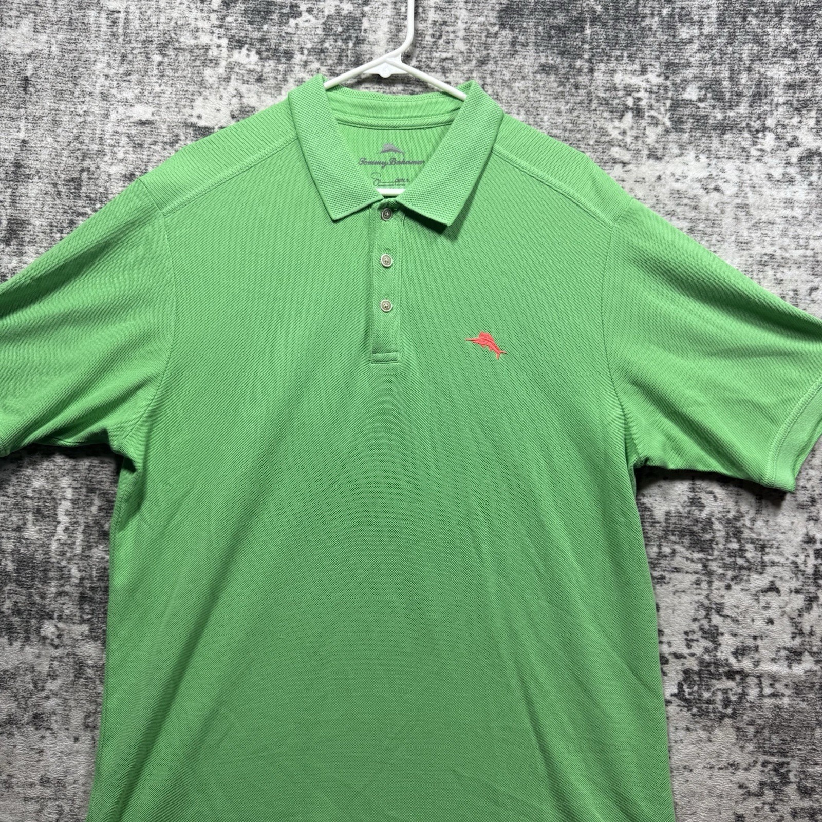 Tommy Bahama Mens L Supima Cotton Polo Shirt Green Short Sleeve Golf Rugby