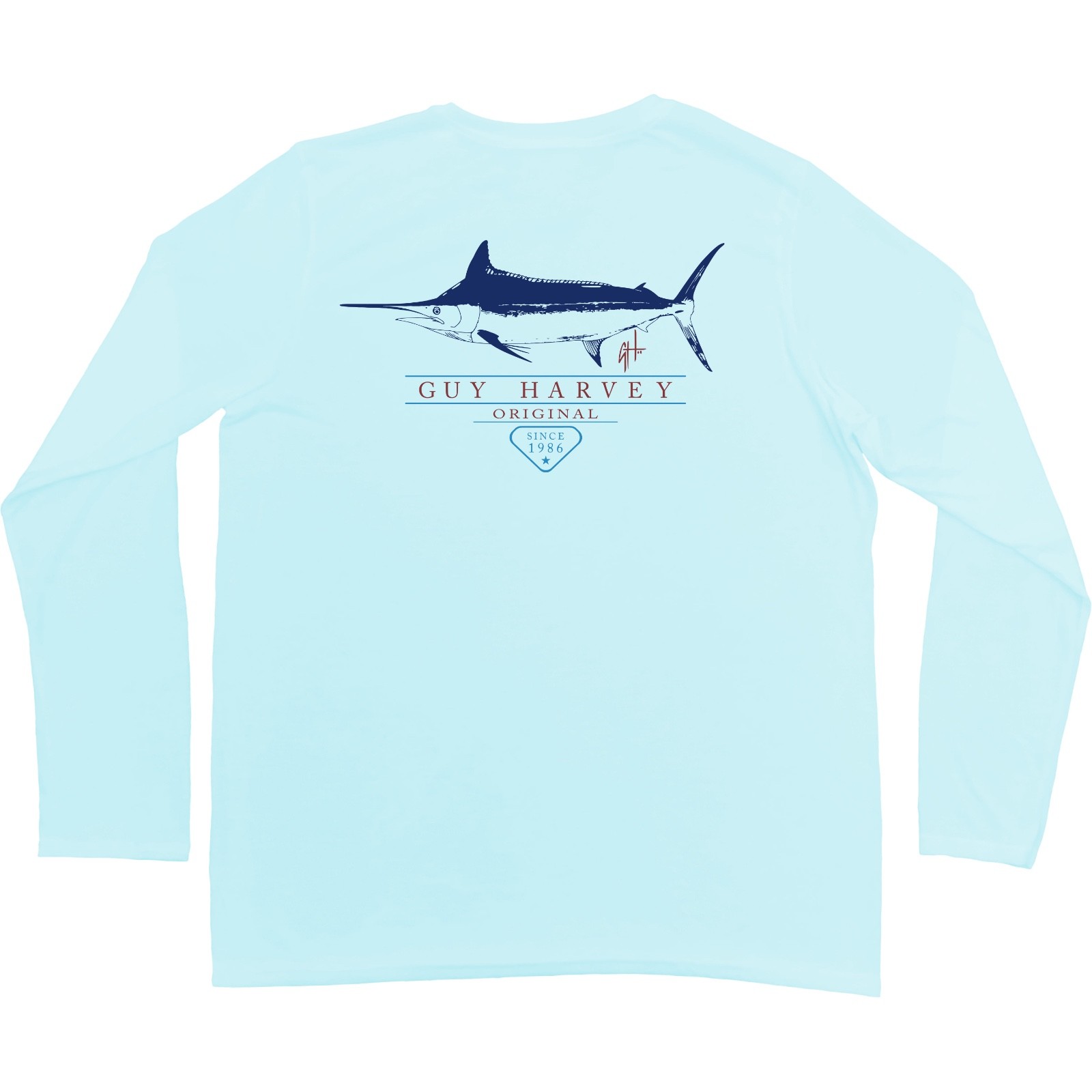 Guy Harvey Mens Hustle Fishing Boat Performance T-shirt. Pick Size..Mist.MSRP 36
