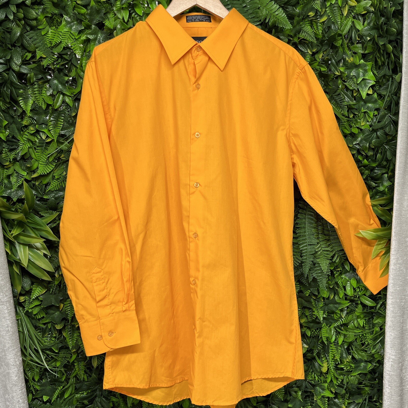 OMEGA ITALY Mens Shirt XL Orange Button Collared Slim Fit Long Sleeve 1749