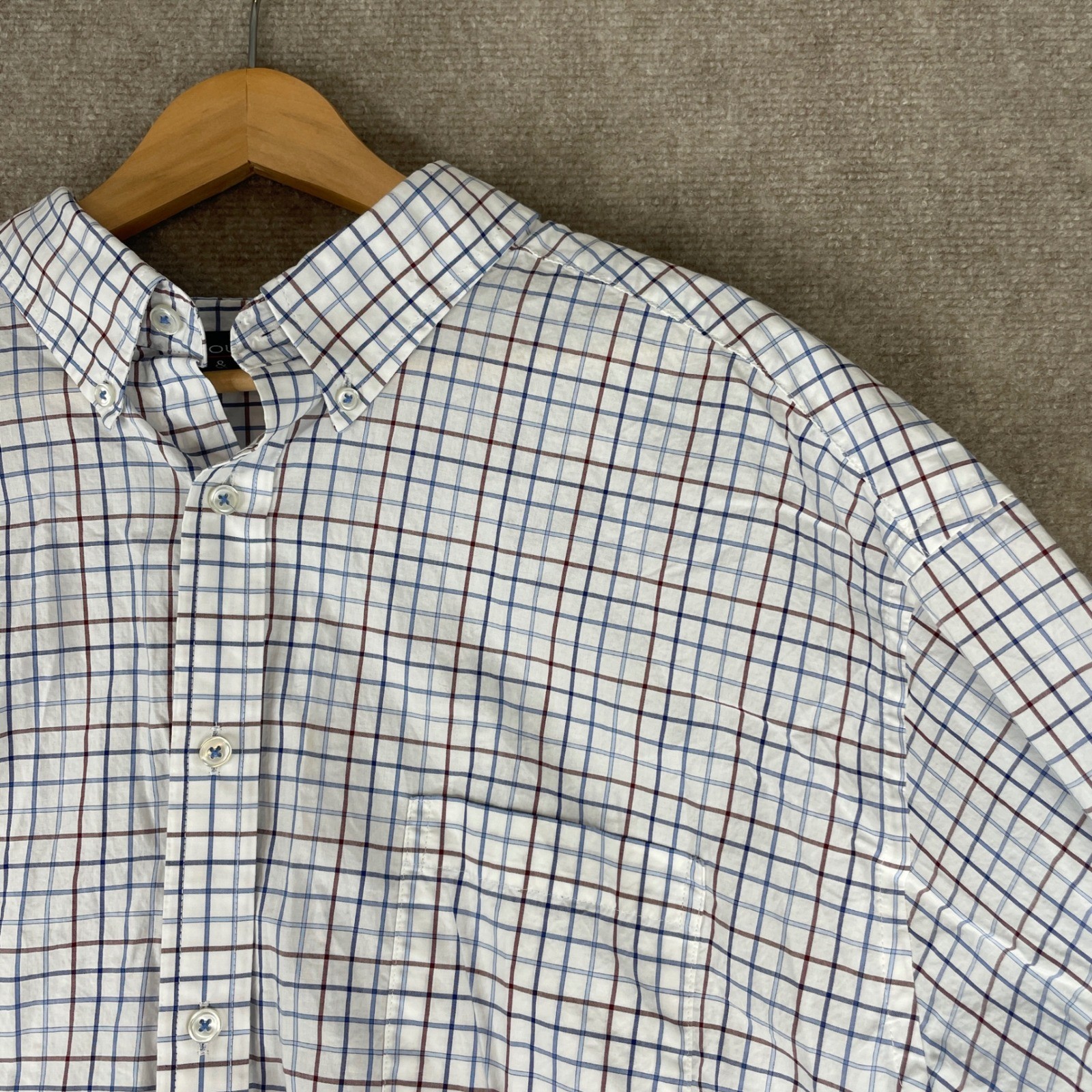 Roundtree & Yorke 3XB Plaid Button Down Long Sleeve Dress Shirt Men