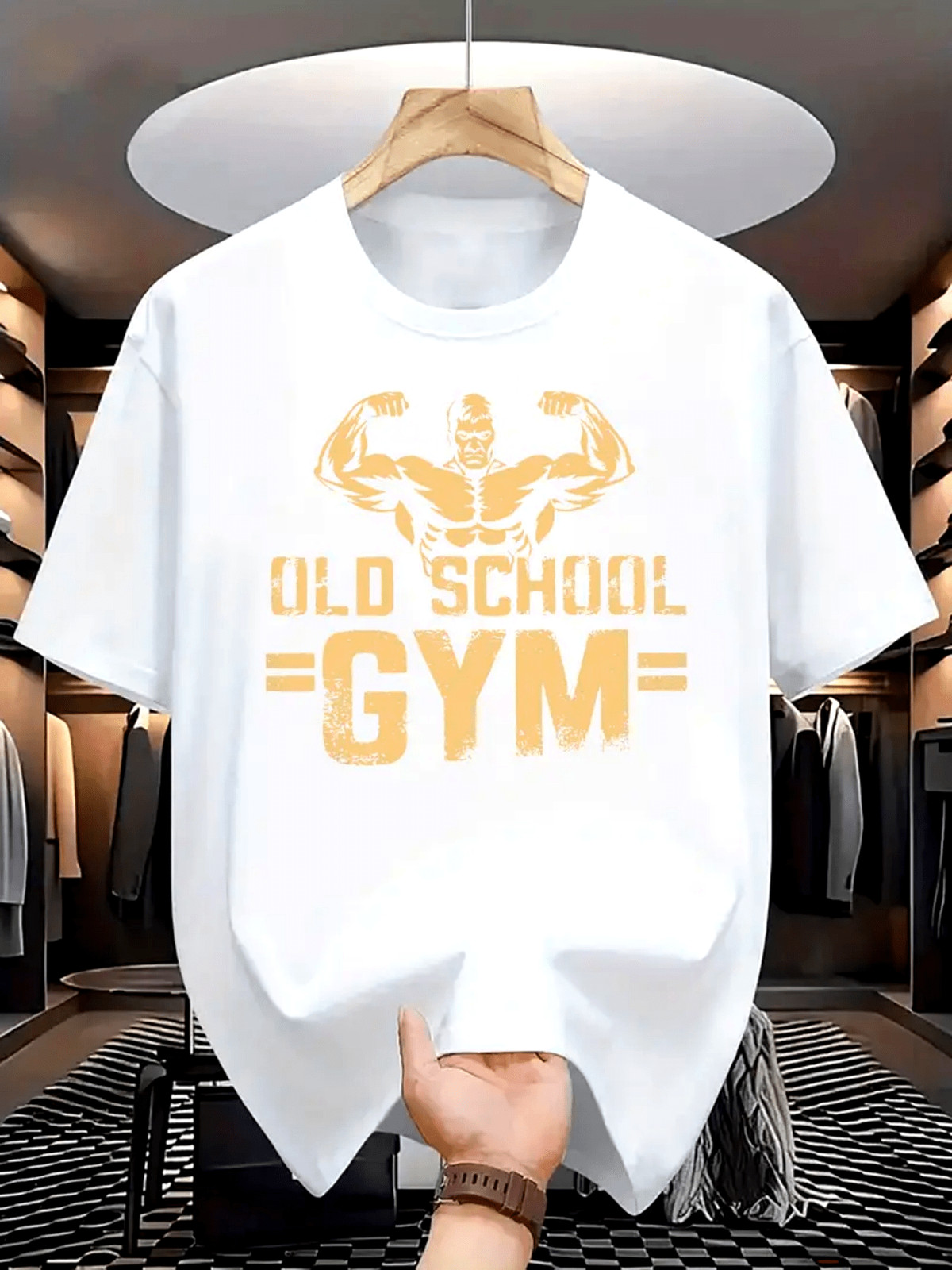 Old School Gym Bodybuilding Fitness Men’s Graphic T-Shirt Workout Tee