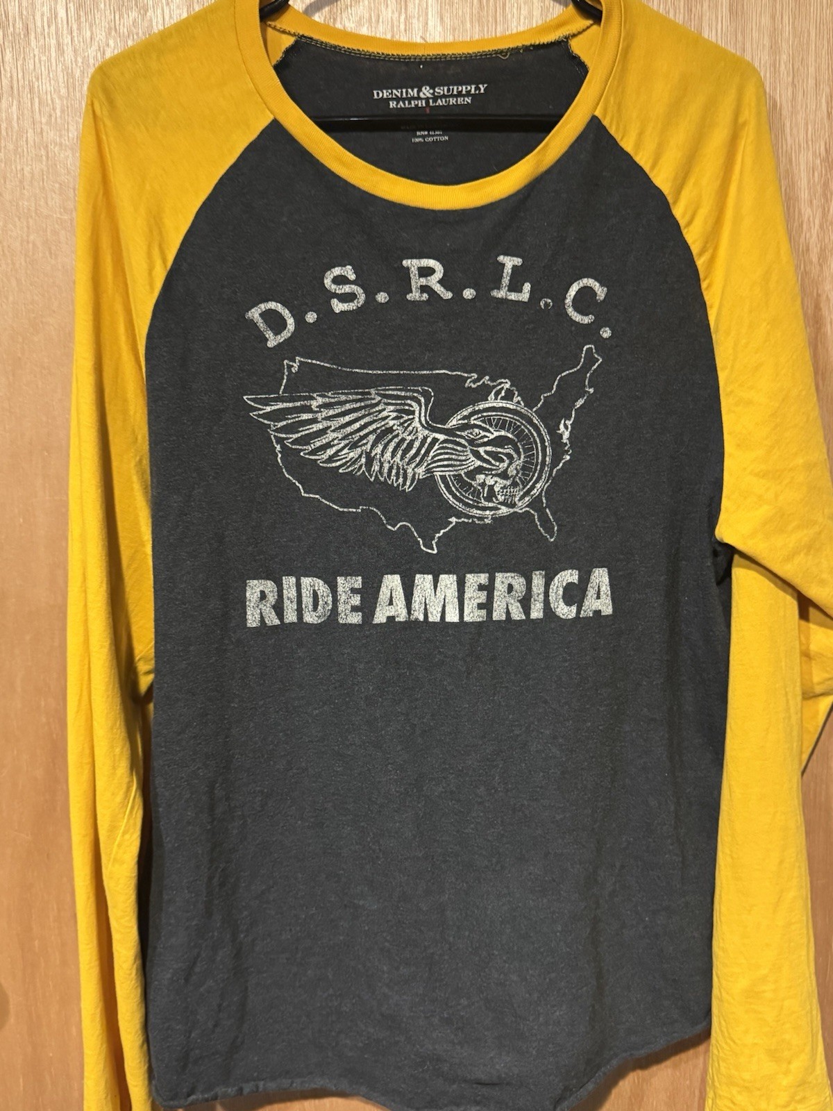 Denim & Supply Ralph Lauren L 2tone T-Shirt Ride America Motorcycle Graphic (N)