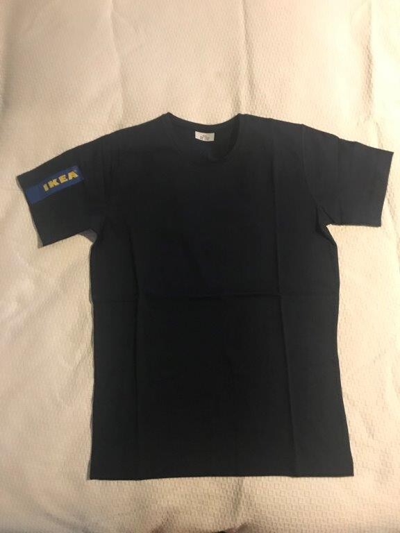 IKEA NAVY BLUE SHORT SLEEVE CREW-NECK T-SHIRT SIZE:W100 [NEW]