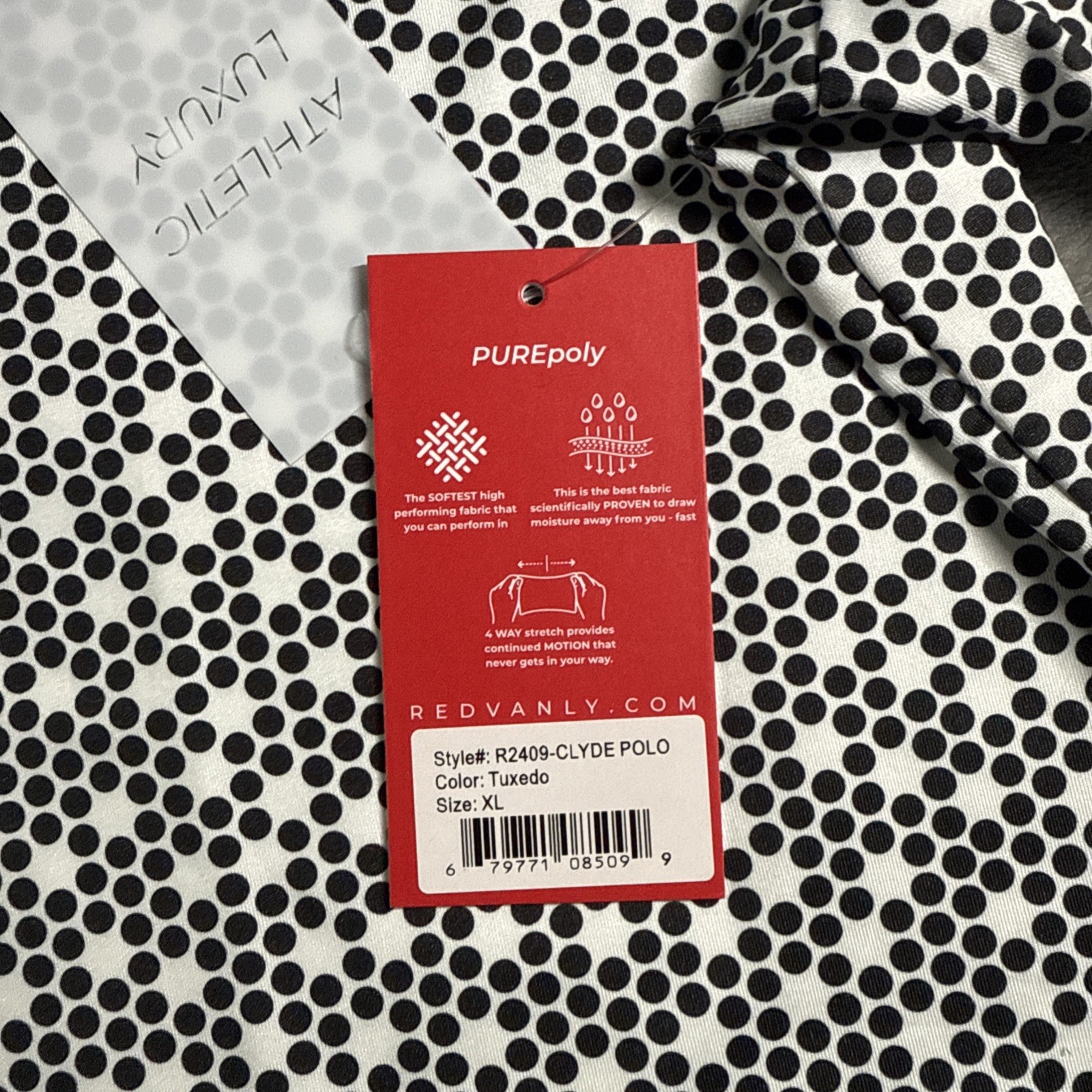 Redvanly Stearn Golf Polo Shirt Tuxedo Rugby Men’s Sz XL NWT Performance Stretch