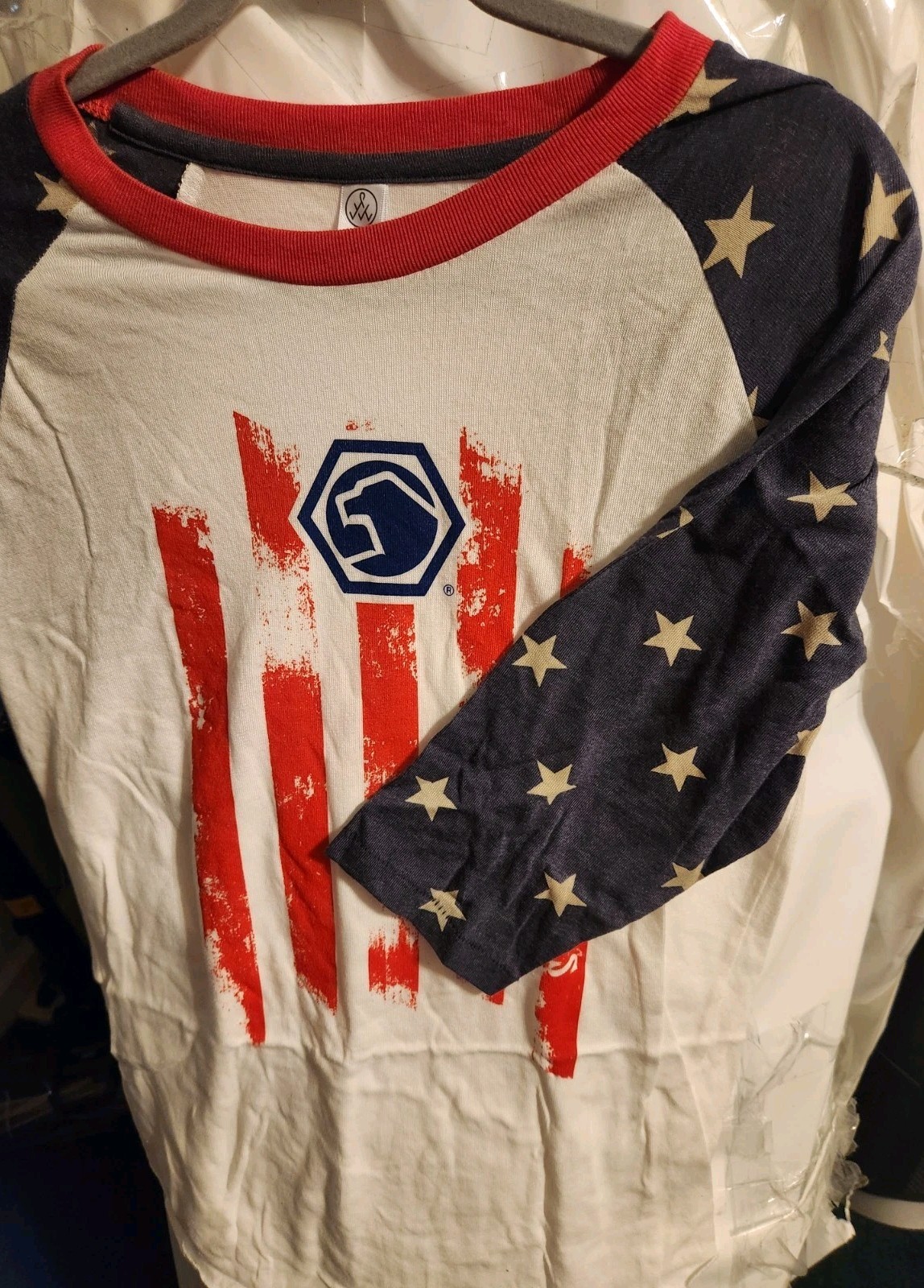 Matco Tools Stars Baseball Tee Shirt Size M Flag Red White Blue