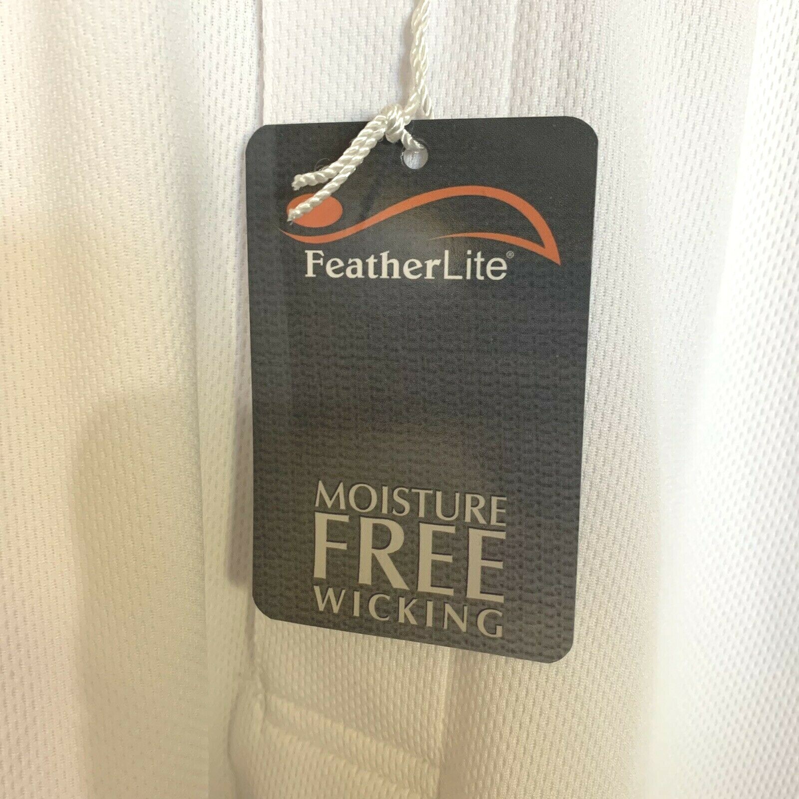 FEATHERLITE~Mens short sleeve polo/golf shirt New w/tag white moisture wicking