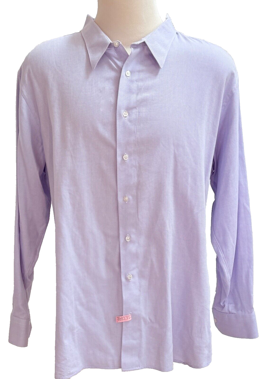 Moda Man Button Down Shirt Long Sleeves Light Purple Textured Fabric 2XL GR2530