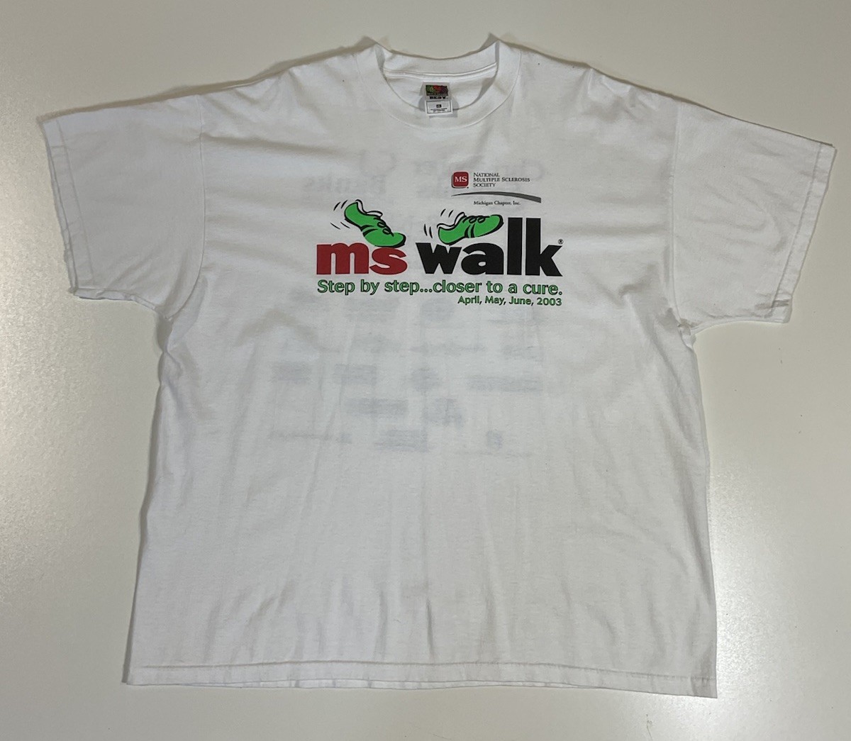 Vintage MS Walk T Shirt Sz XL Charity Multiple Sclerosis Y2K