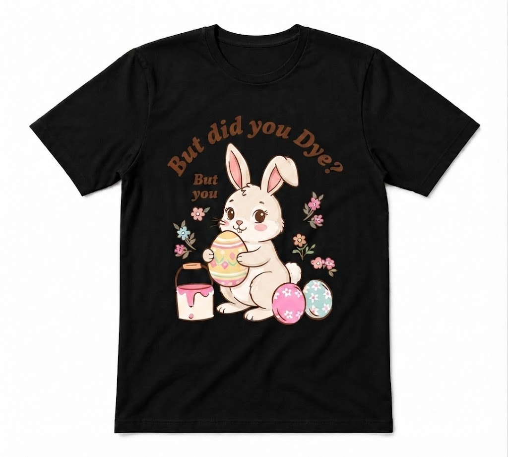 But Did You Dye Easter Bunny Funny Easter Eggs Black T-shirt