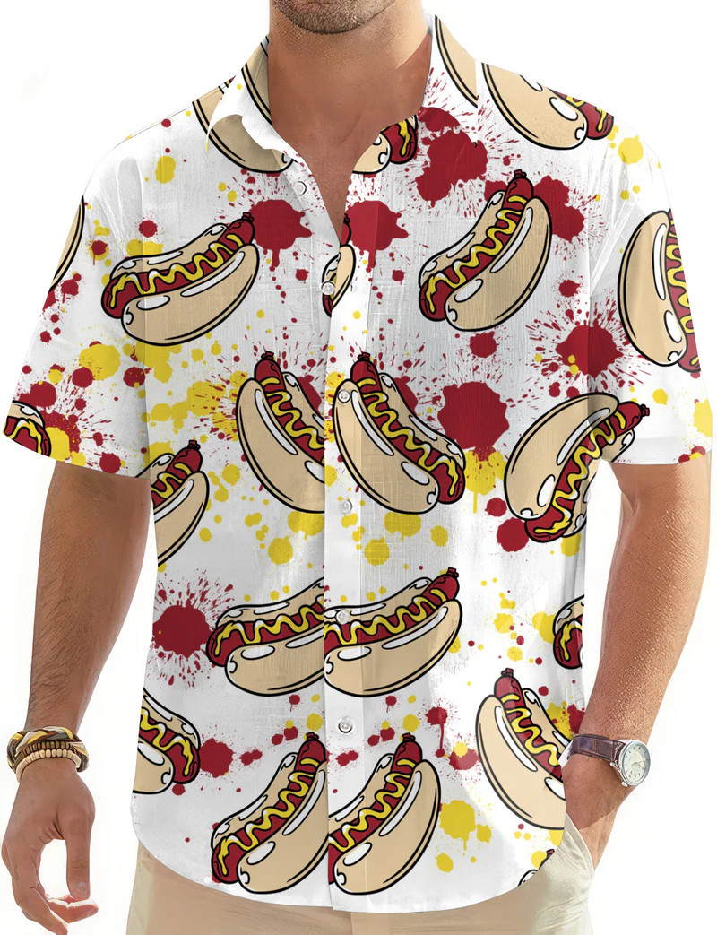 Hot Dog Funny Hawaiian Shirt, Gift For Friends