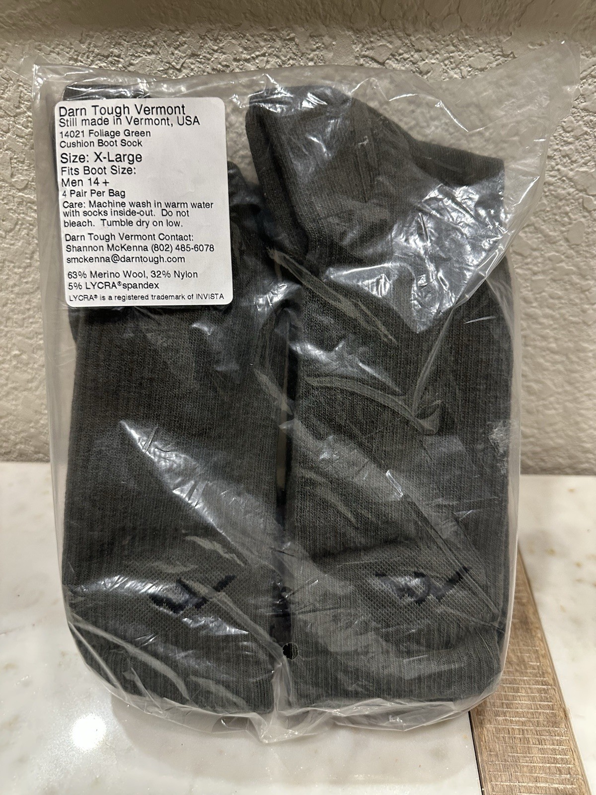 Darn Tough Vermont XL Boot Socks Military Green 4 Pack NEW