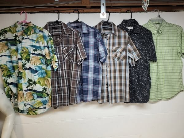 short sleeve button up shirt size m lot of 6 pack / we4514 r3