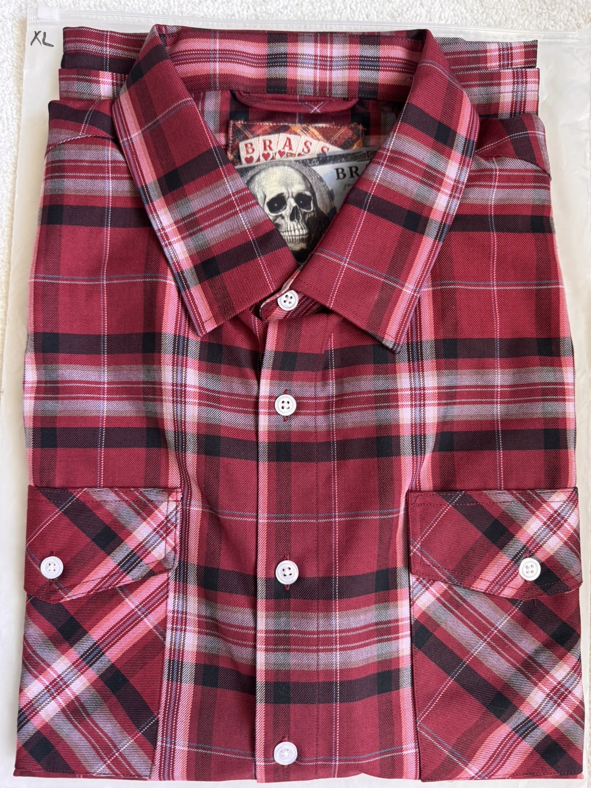BRASS SWAG FLANNEL COMPANY “Royally Flushed” SS XL NEW IN BAG Sold Out