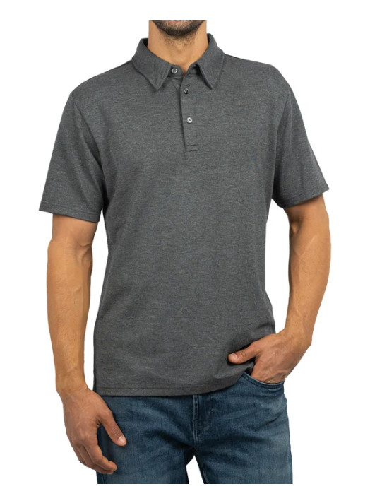 Jachs Men’s Short Sleeve Polo Shirt Classic Fit Stretch Fabric Gray XL